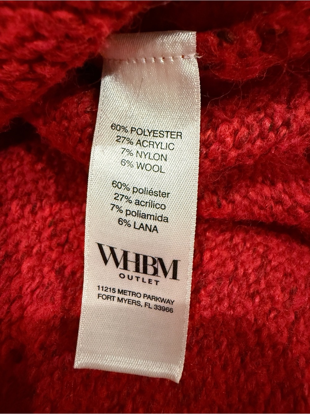 White House Black Market Outlet Red Cable-Knit Mock Neck Sweater - Picture 3 of 8